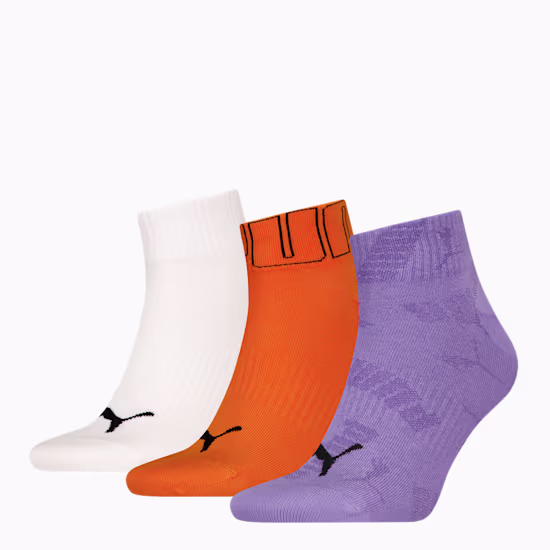 PUMA korte sokken van mesh met logo (set van 3 paar)