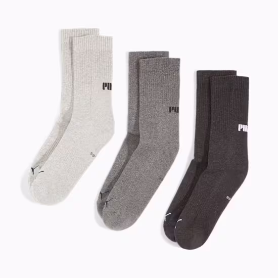 PUMA uniseks lange sokken, set van 3 paar