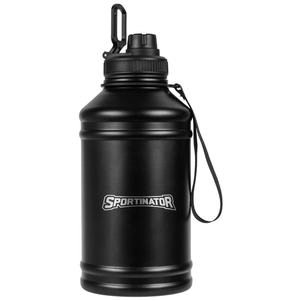 SPORTINATOR "Hydrated" Fitness roestvrij staal Drinkfles 2,2l zwart
