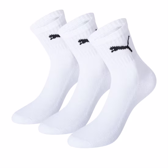 PUMA Lage Uniseks Sokken in Crewlengte, set van 3 paar