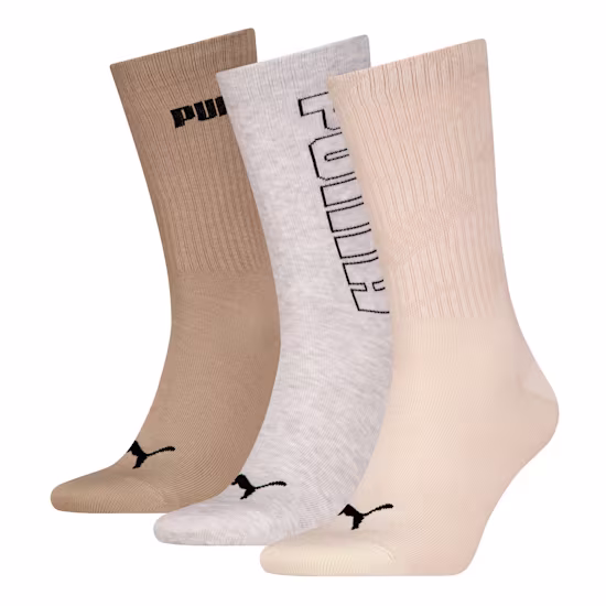 PUMA uniseks lange sokken, set van 3 paar
