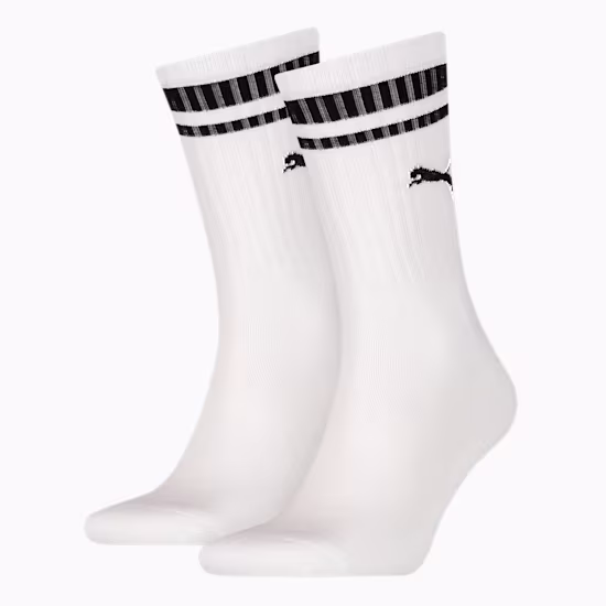 PUMA Uniseks Sokken met Heritage Stripe in Crewlengte, set van 2 paar